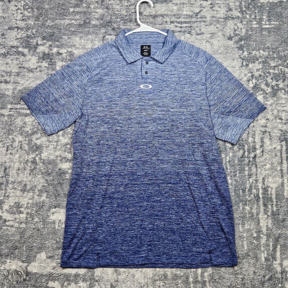 Oakley C1 Gradient Hydrolix Regular Fit Golf Polo Shirt Size Large Crystal Blue